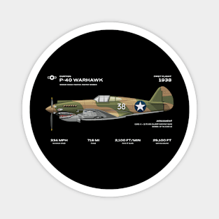 ww2 fighter plane curtiss p-40 warhawk aircraft world war 2 Magnet